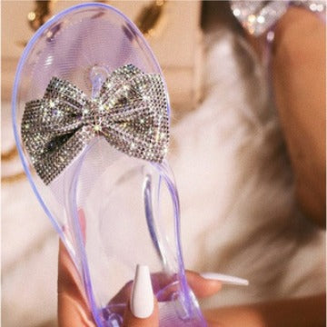 Dame Elegante Flip-Flops med glamourøst sløjfe-design og strass-besatte detaljer Stilla