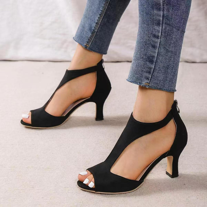 Dame Peep-Toe Sandaler med elegant rem-design og komfortabel hæl Stilla