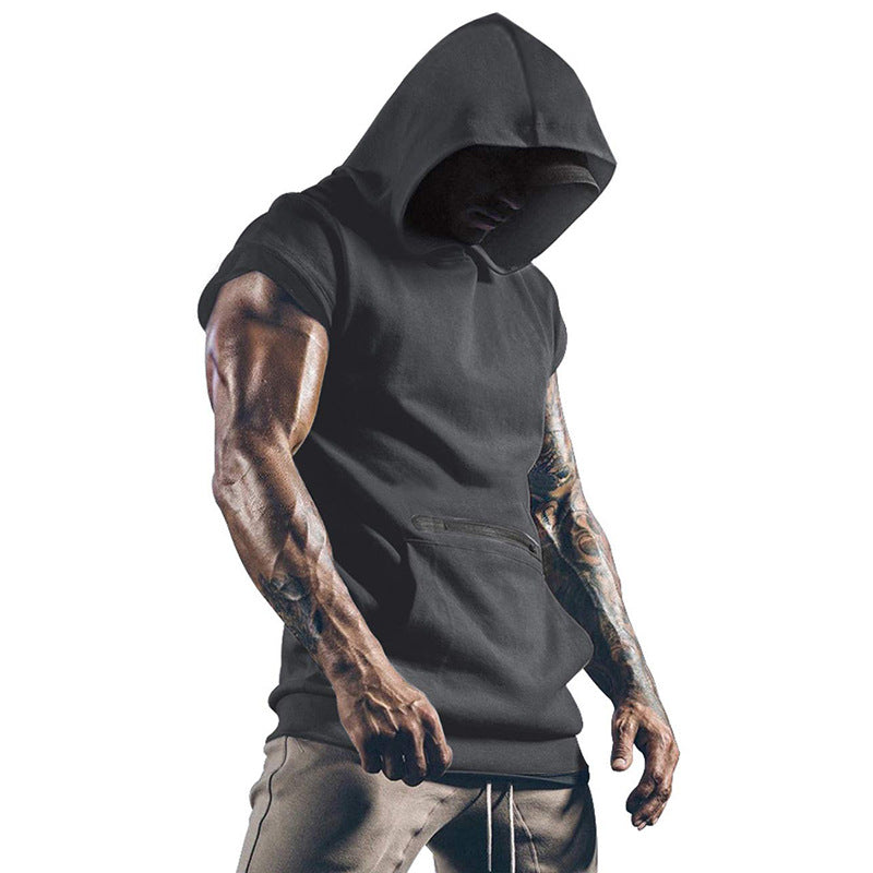 Herrer Kortærmet Hoodie med praktisk Lynlås Stilla