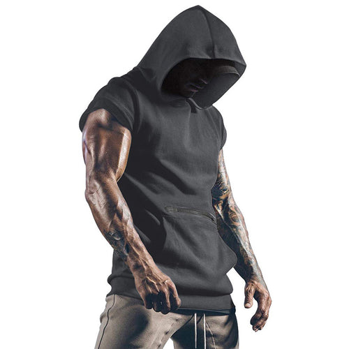 Herrer Kortærmet Hoodie med praktisk Lynlås Stilla