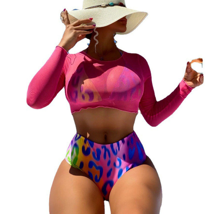 Dame Crop-Top Bikini med høj talje og bløde materialer Stilla
