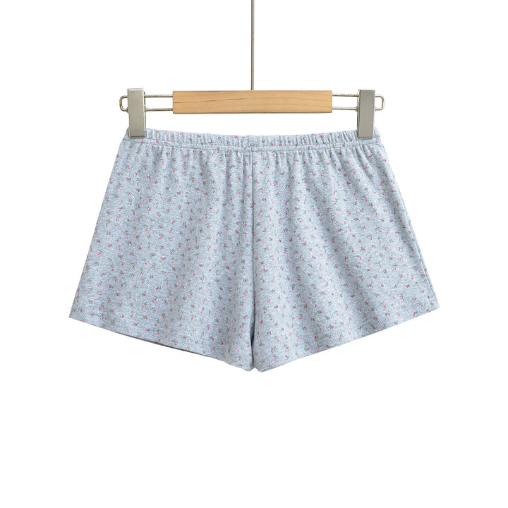 Dame bomuldsshorts med blomsterprint og komfortabel elastisk talje Stilla