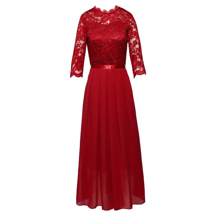 Dame Elegant spidskjole med flydende chiffon nederdel Stilla