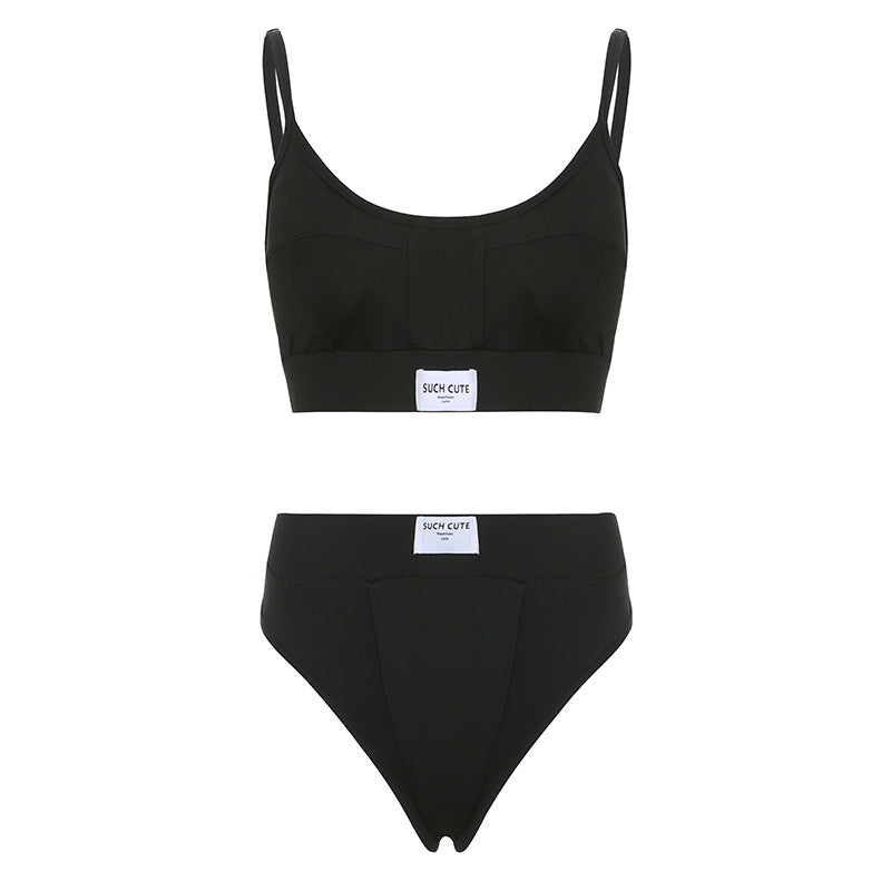 Dame Sport-BH og High-Waist-Slip Sæt Skovae