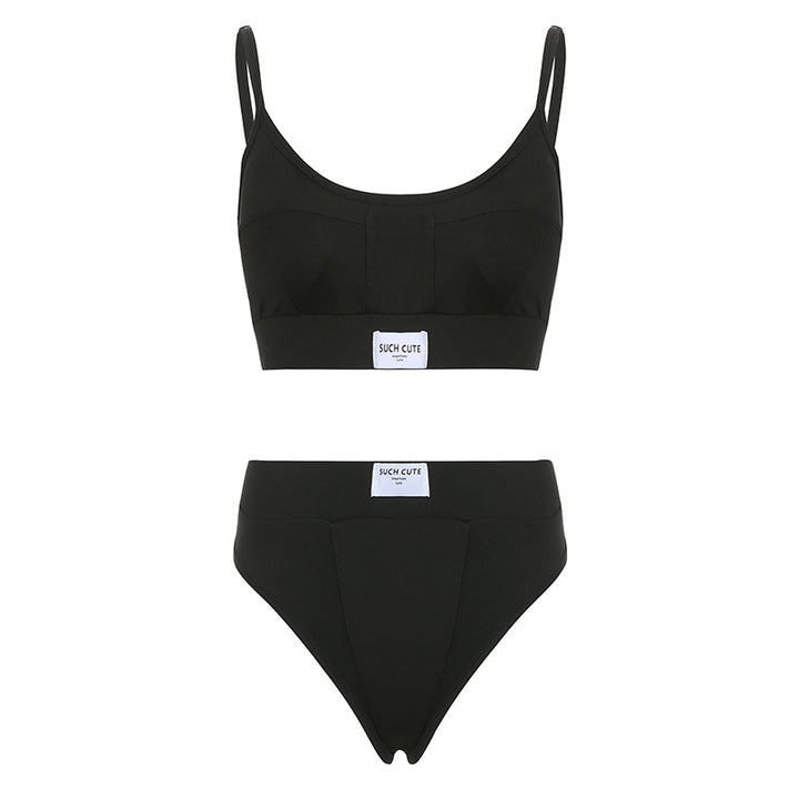 Dame Sport-BH og High-Waist-Slip Sæt Skovae