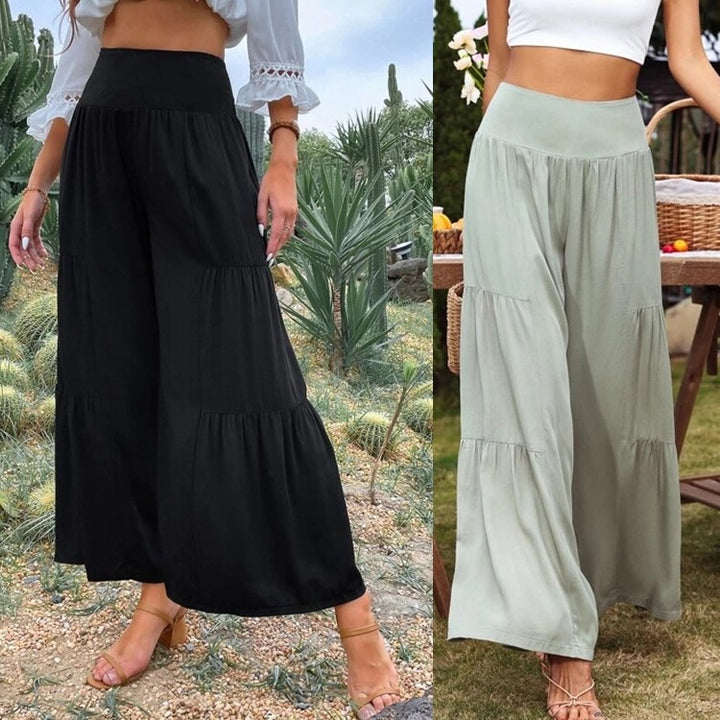 Dame Løs Sommerbukser i afslappet look med elastisk liv og praktiske lommer Stilla