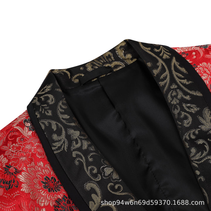 Herre elegant fløjl blazer med blomster mønster Stilla