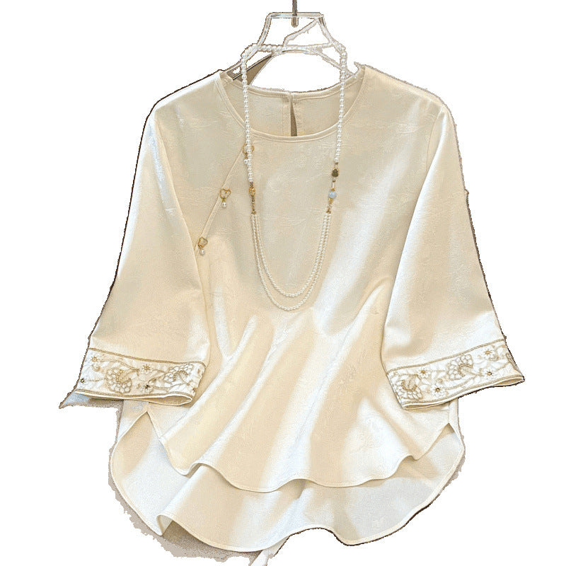 Femme Elegante Bestickte Peplum-overdel Stilla