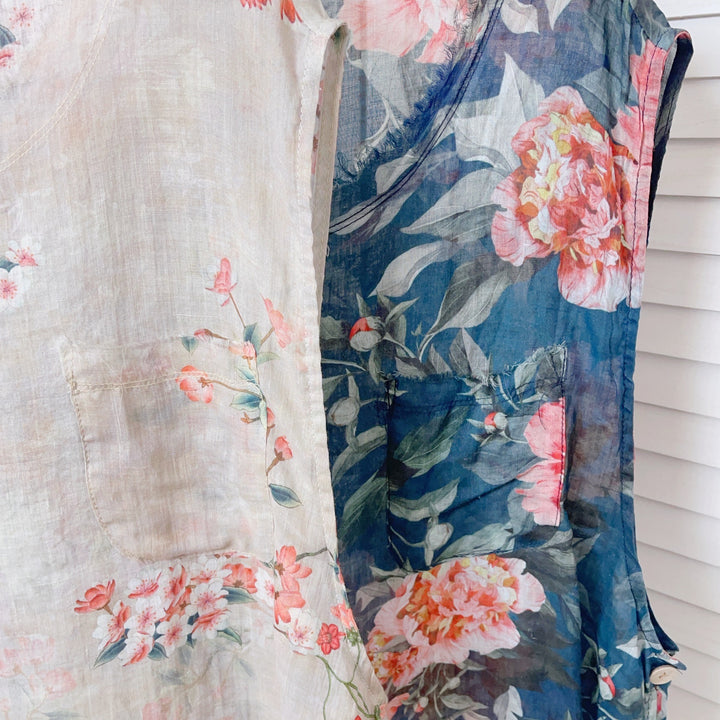 Dame Floral Print Linned Tunika Overdel Stilla