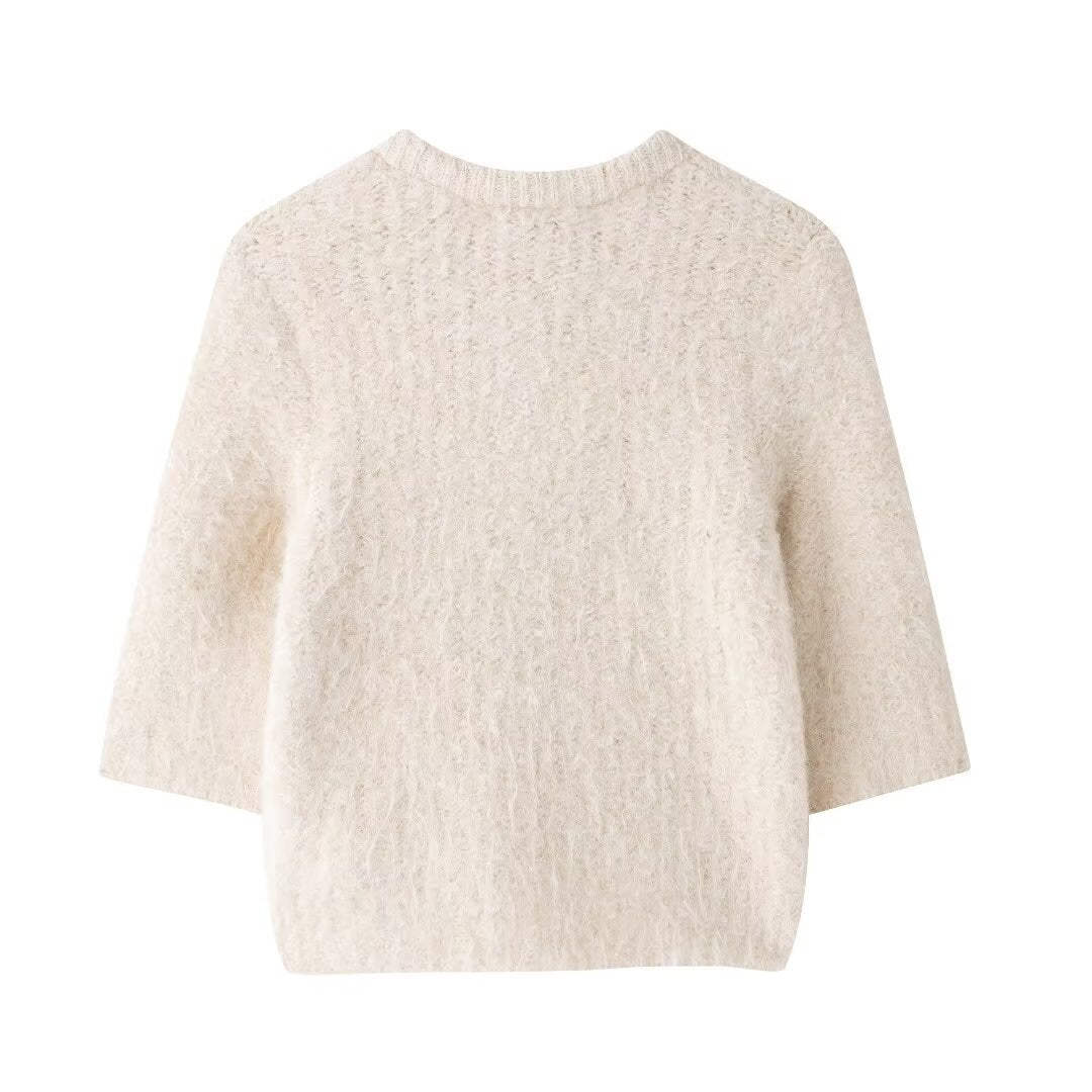 Femme Elegant strik cardigan med sløjfedetalje Stilla