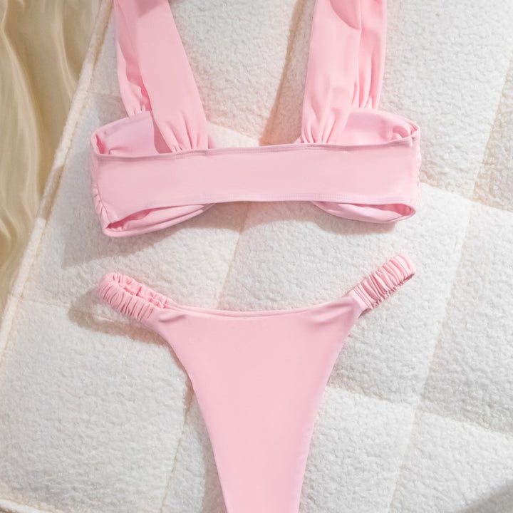 Dame bikini-sæt med romantisk sløjfe-design og justerbare stropper Stilla
