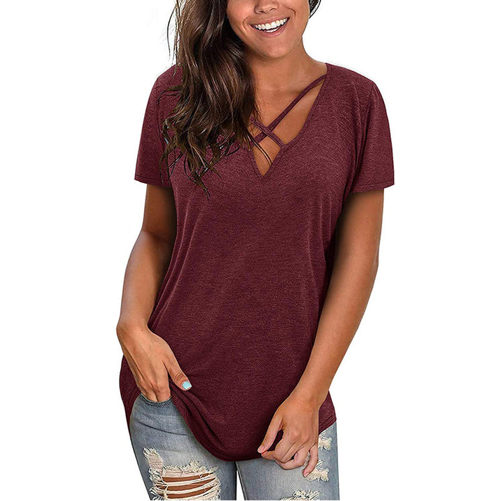 Dame Fritid Crisscross V-udskæring Top Stilla