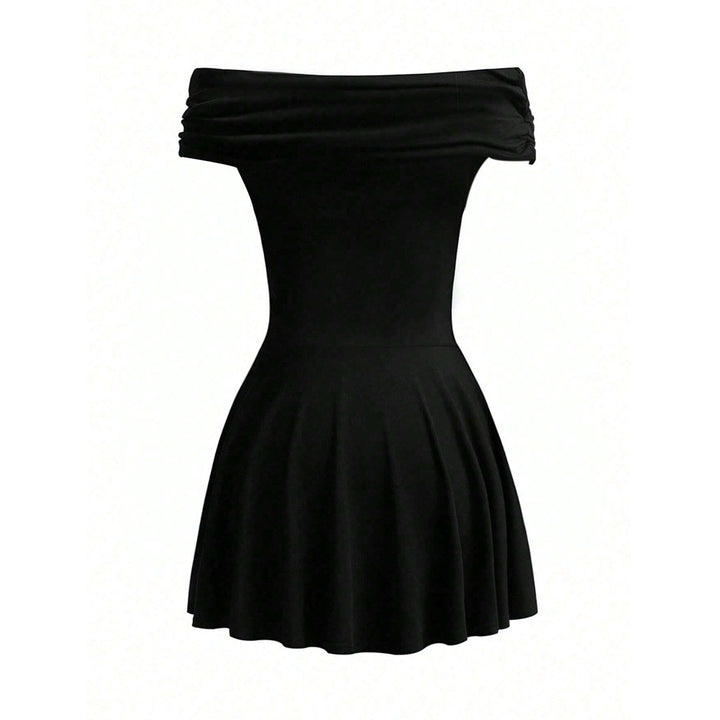 Kvinder Off-Shoulder Mini Kjole med Elegant Indpakningsdetalje Stilla
