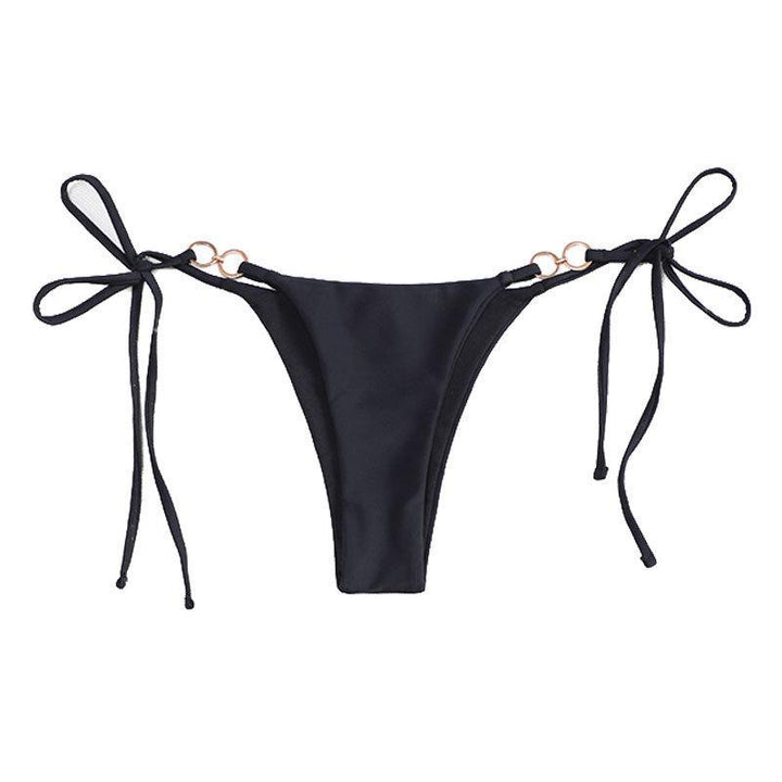 Dame Bikini-bukser med justerbare bindebånd og dekorative ringdetaljer Skovae