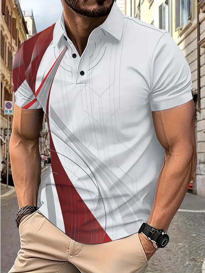 Herre poloshirt med moderne grafisk design Stilla