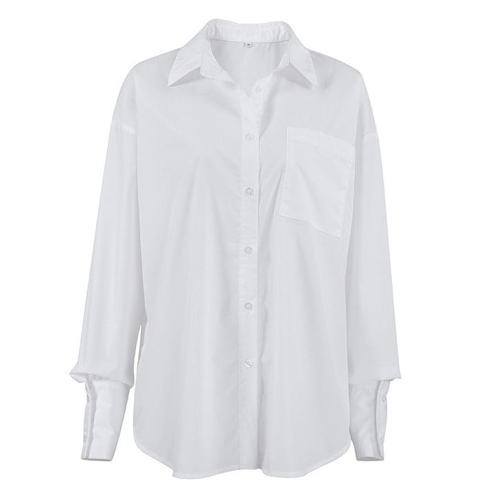 Dame Oversized Skjorte med praktiske knapper og moderne snit Stilla