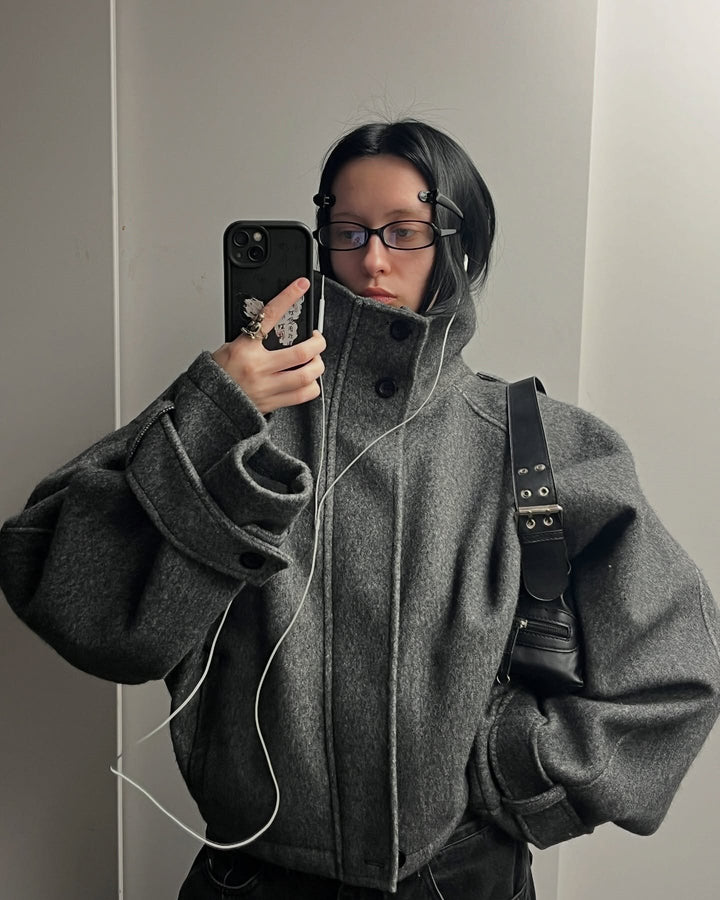 Kvinders fashionable oversized uldjakke Stilla