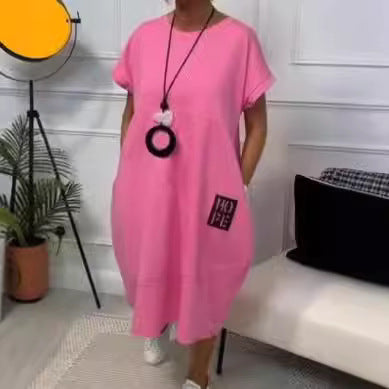 Dame afslappet Sweatdress med praktiske lommer og moderne skrift Stilla
