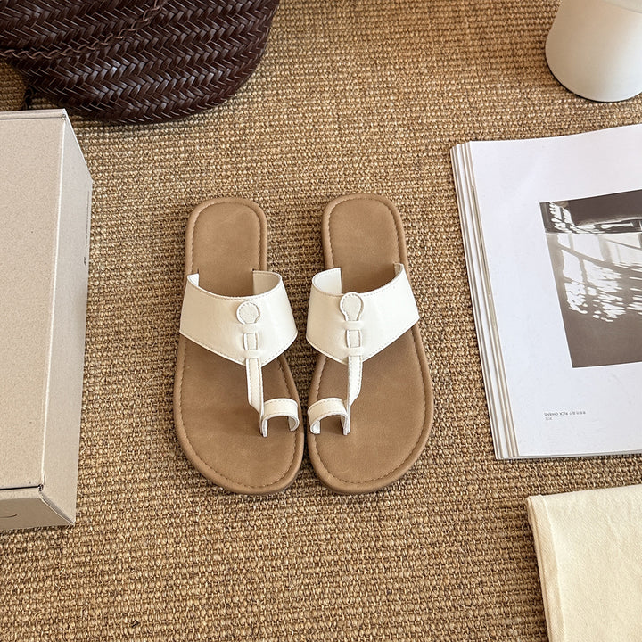 Femme Casual Tanga Slide Sandaler med justerbar rem Stilla