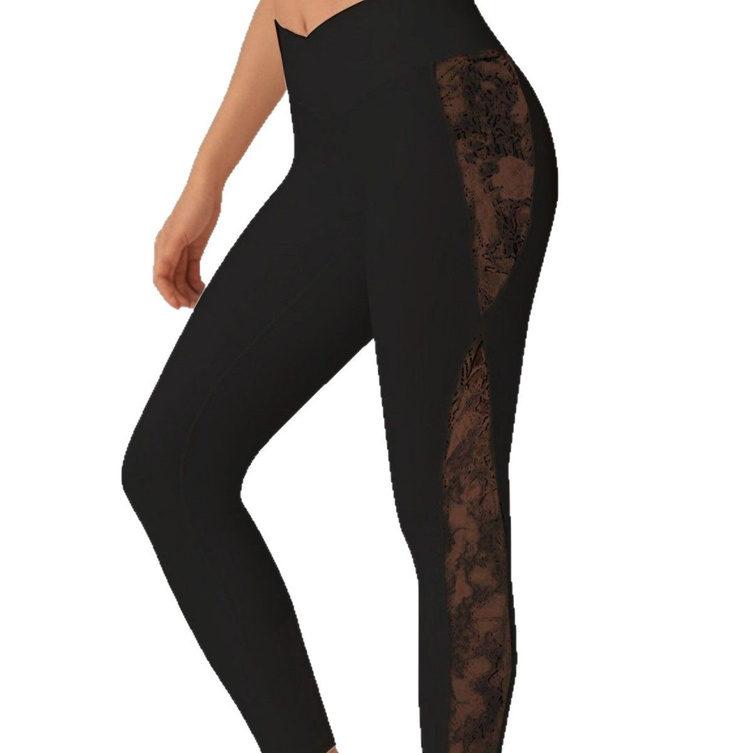 Dameleggings med transparent spidsindsats og høj talje Stilla