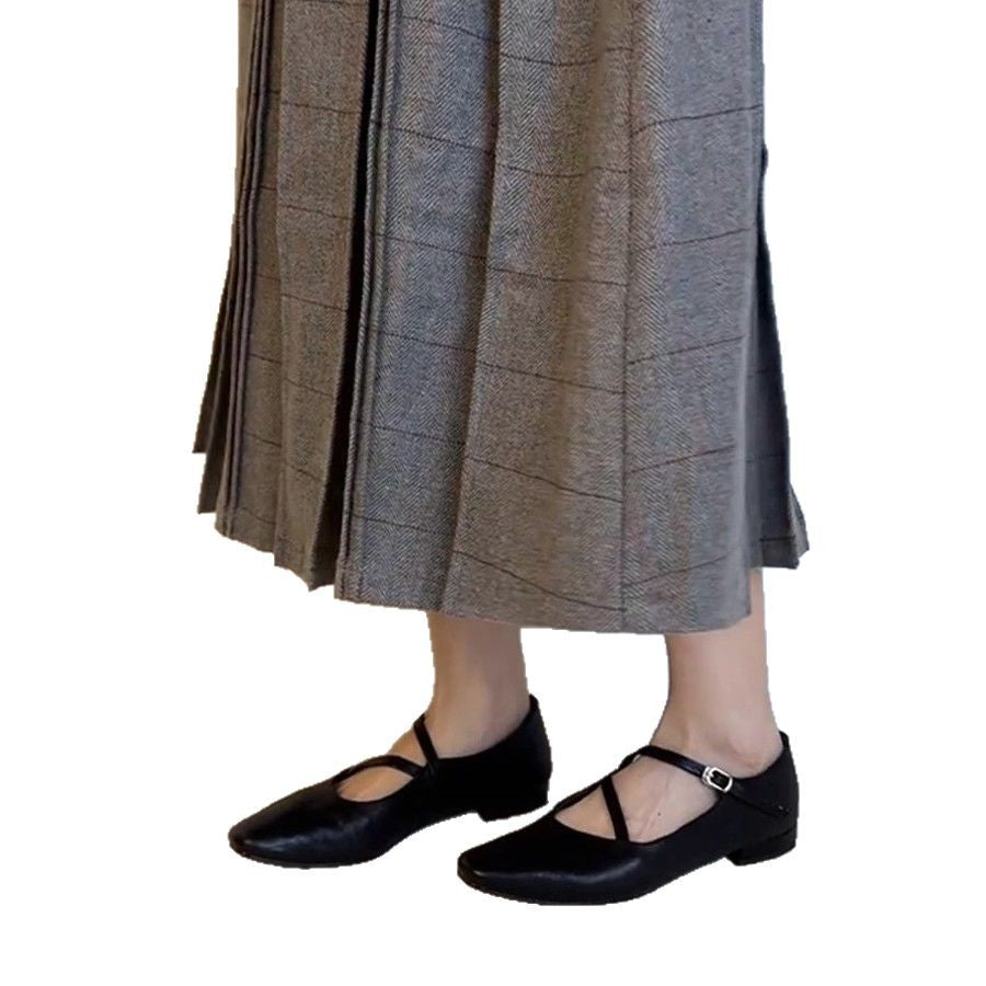 Dame Elegant Riemchen Mary Jane Ballerinas med justerbart ankelrem Stilla