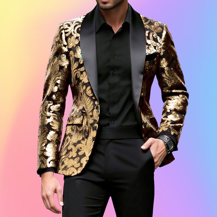Herre Glamourøs Aftenblazer med glitrende Design Stilla