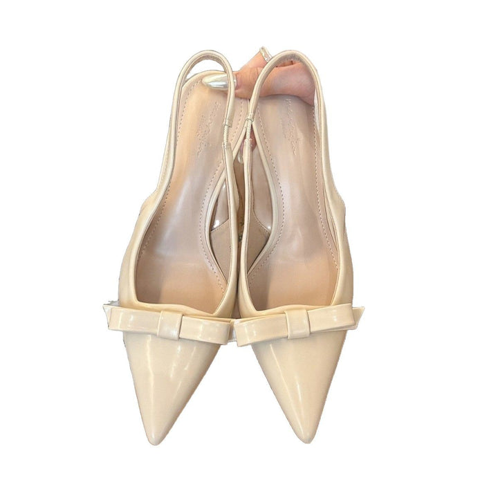 Dame Elegante Spids-Tå Slingback Sko med Bue Accent Stilla