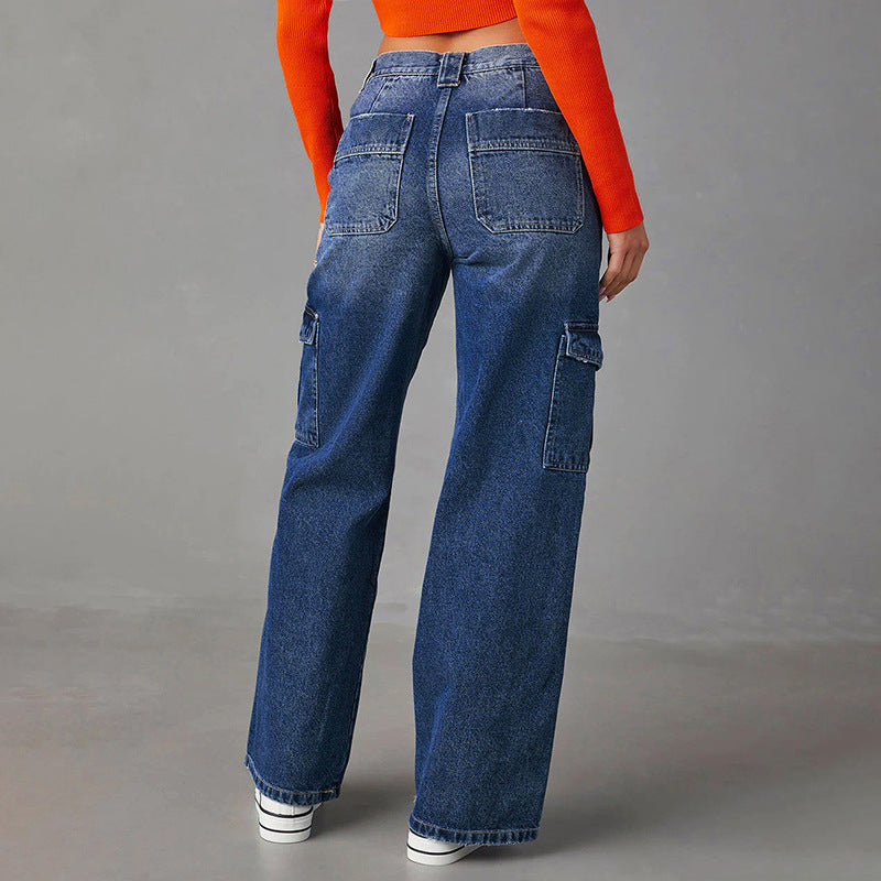 Dame Cargo-Jeans i afslappet oversized stil Stilla