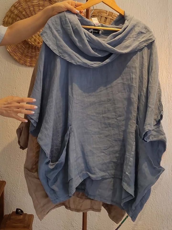 Damer Oversize Bluse med generøs krave Stilla