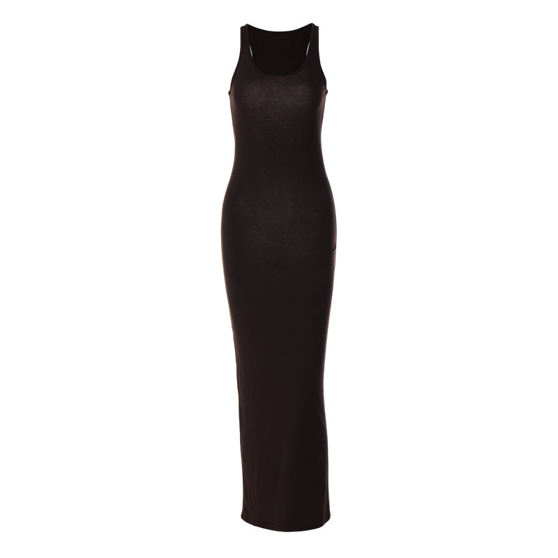 Dame Bodycon Maxikjole med gennemsigtig indsats og tidløst design Stilla