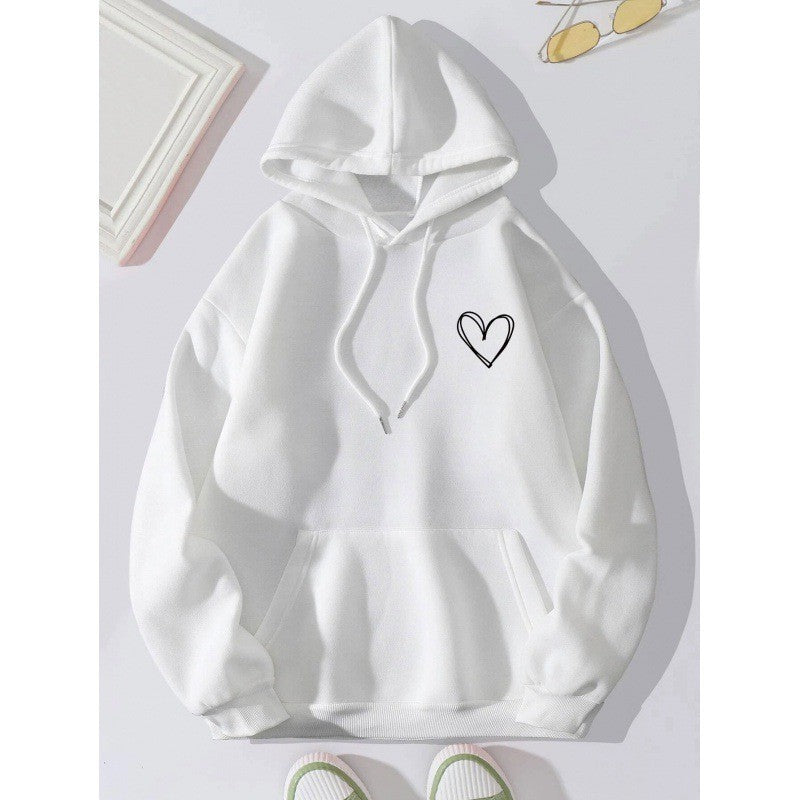 Kvinder hoodie med cool hjertemotiv Skovae