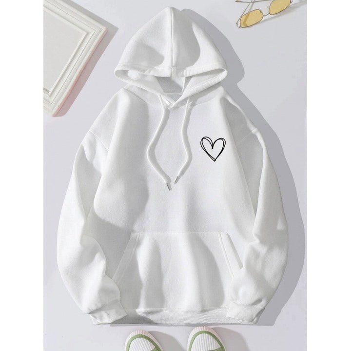 Kvinder hoodie med cool hjertemotiv Skovae