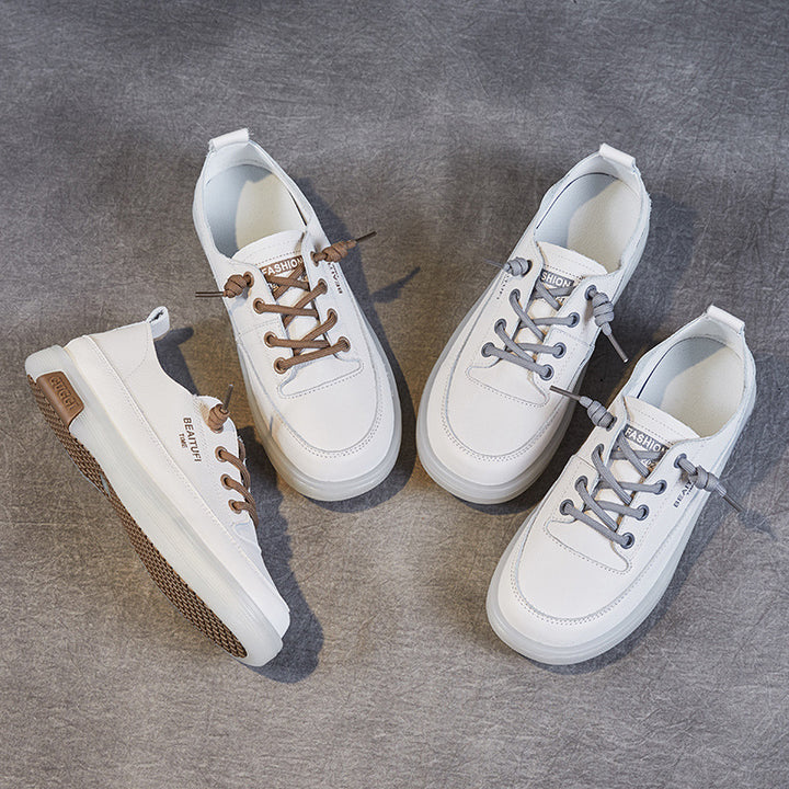 Dame Fritid Snøresneakers med blødt læder-overmateriale Stilla