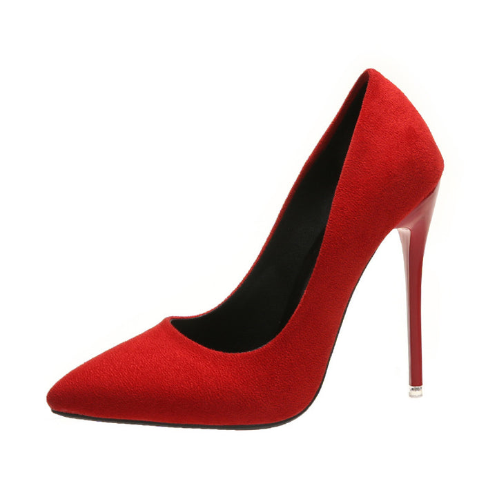 Dame High-Heel Pumps med spids design og luksuriøs velour overdel Stilla
