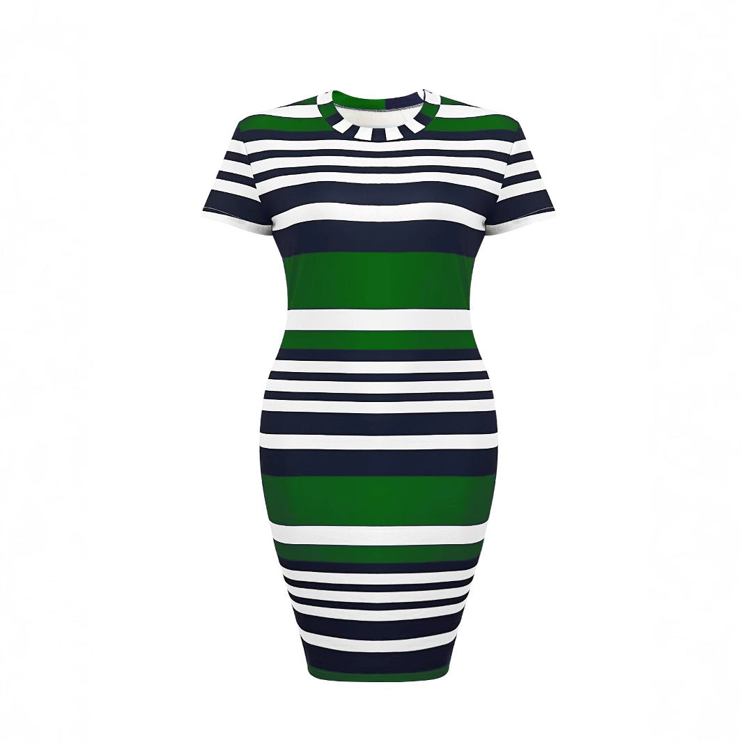 Stripet Bodycon-midi-kjole til kvinder Stilla