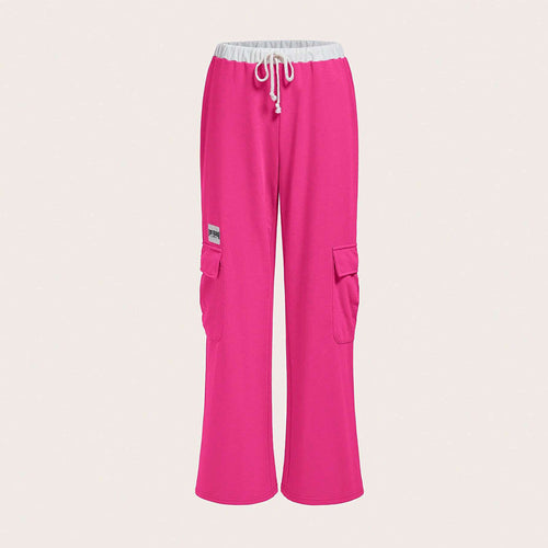Kvinder's casual cargo bukser med en bred pasform og elastisk talje Stilla