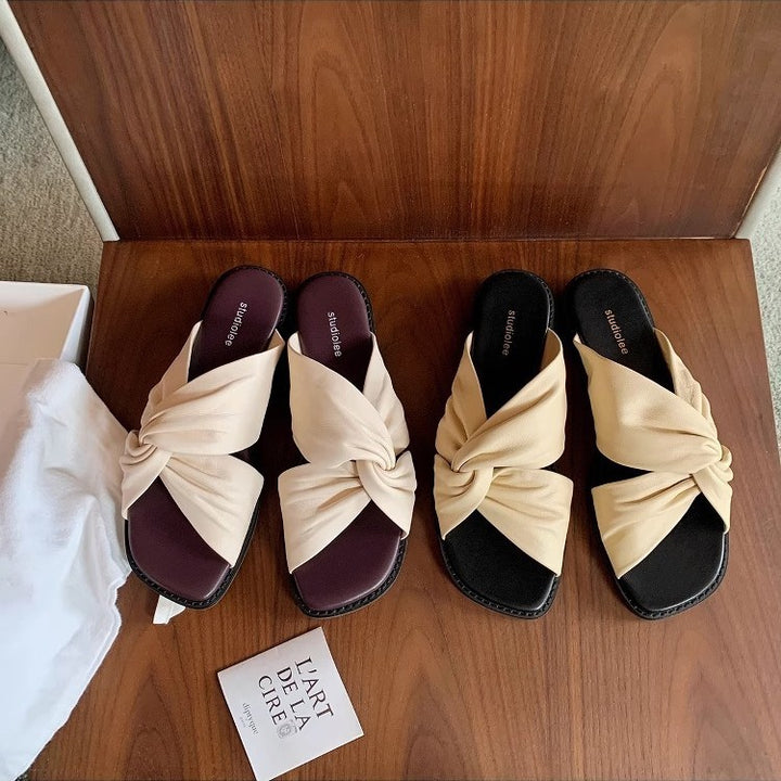 Dame Elegant Knyttede Slide Sandaler Stilla