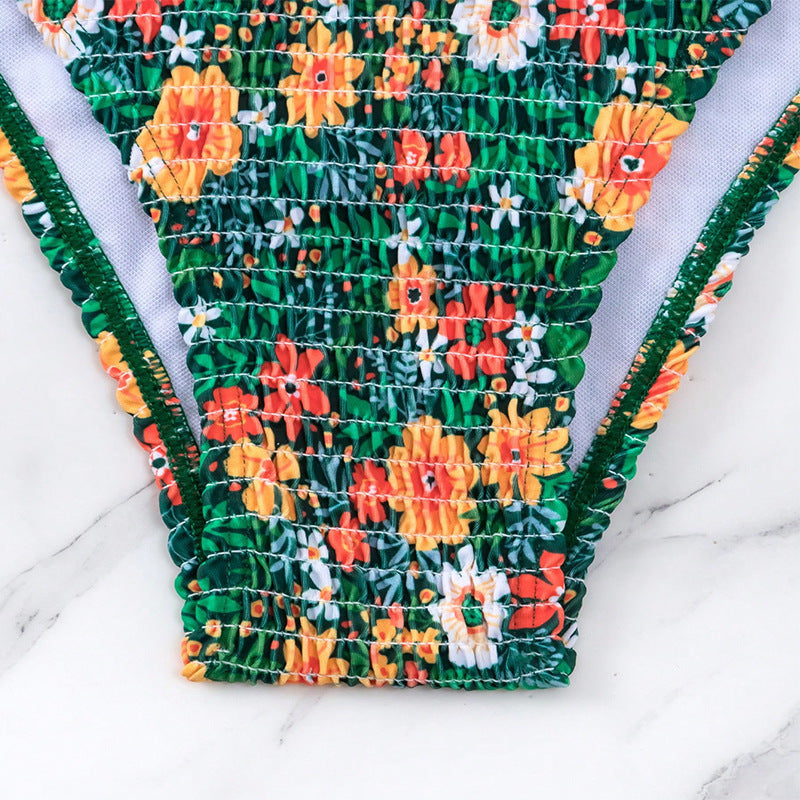Dame Strapless Rynkning Bikini Sæt Stilla