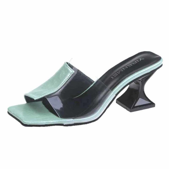 Dame elegante slide-sandaler med glamourøst design og moderigtig blokhæl Stilla