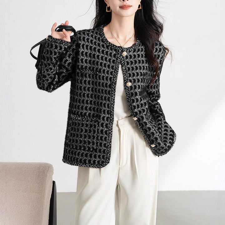 Dames elegant cardigan med tekstureret mønster og knapdetaljer Stilla