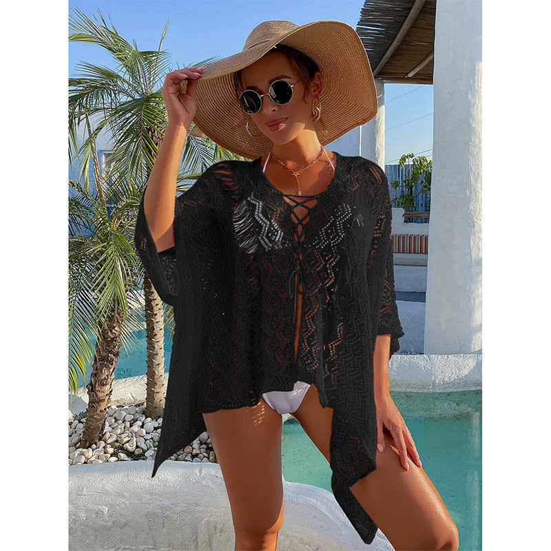 Dame Strand-Cover-Up med spidsmønster Stilla