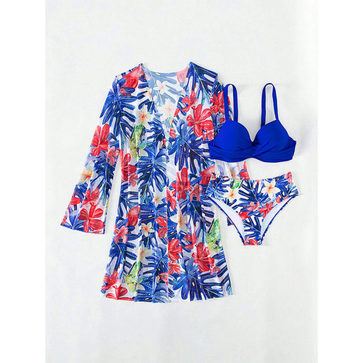 Dame Bikini sæt med innovativt design og blomsterprint Skovae