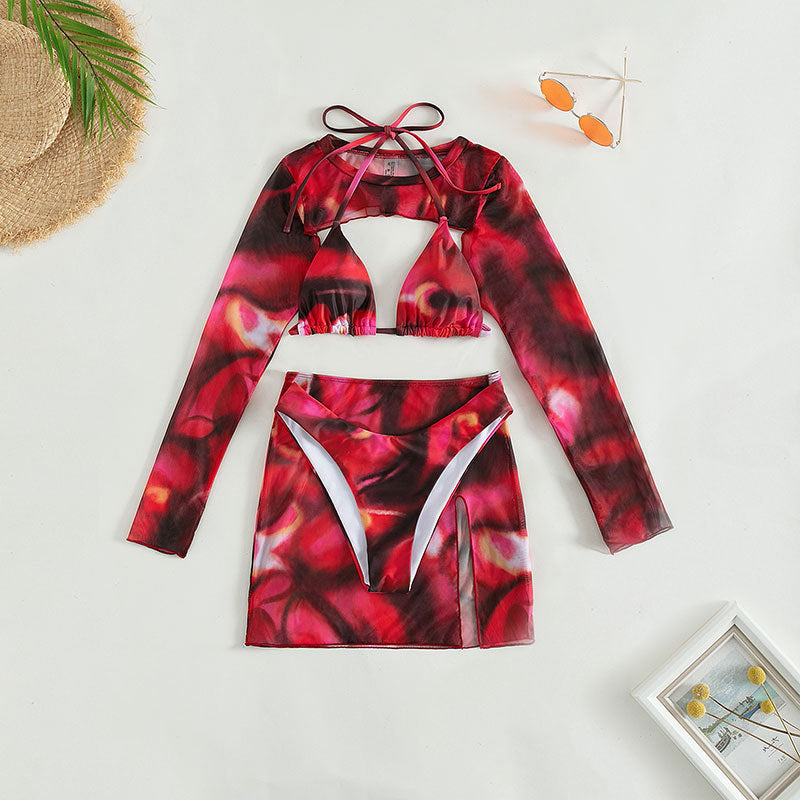 Dame bikiniset med lange ærmer og trendy cut-out-detaljer Stilla