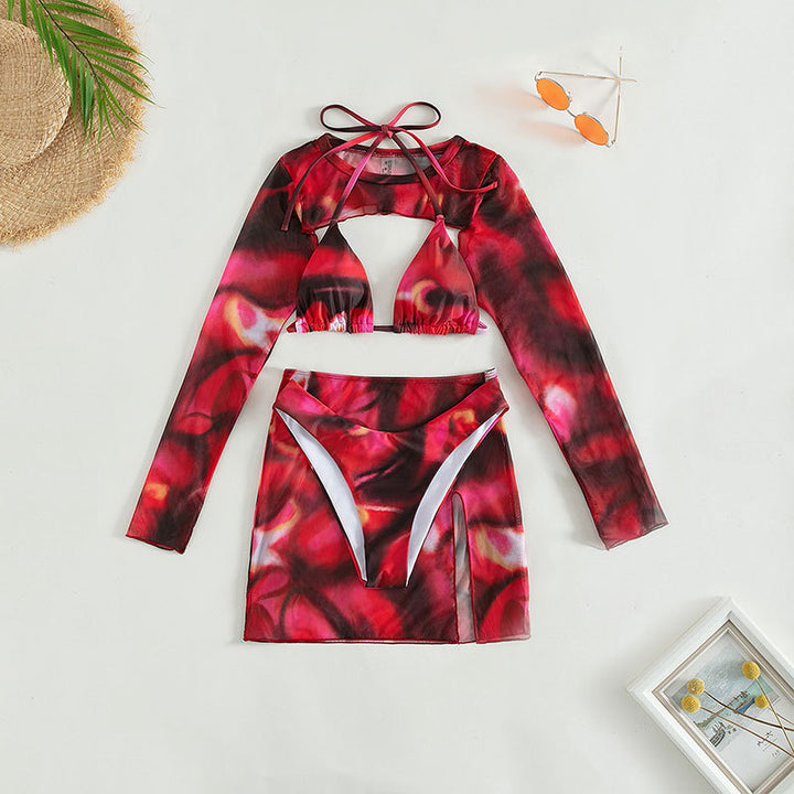 Dame bikiniset med lange ærmer og trendy cut-out-detaljer Stilla