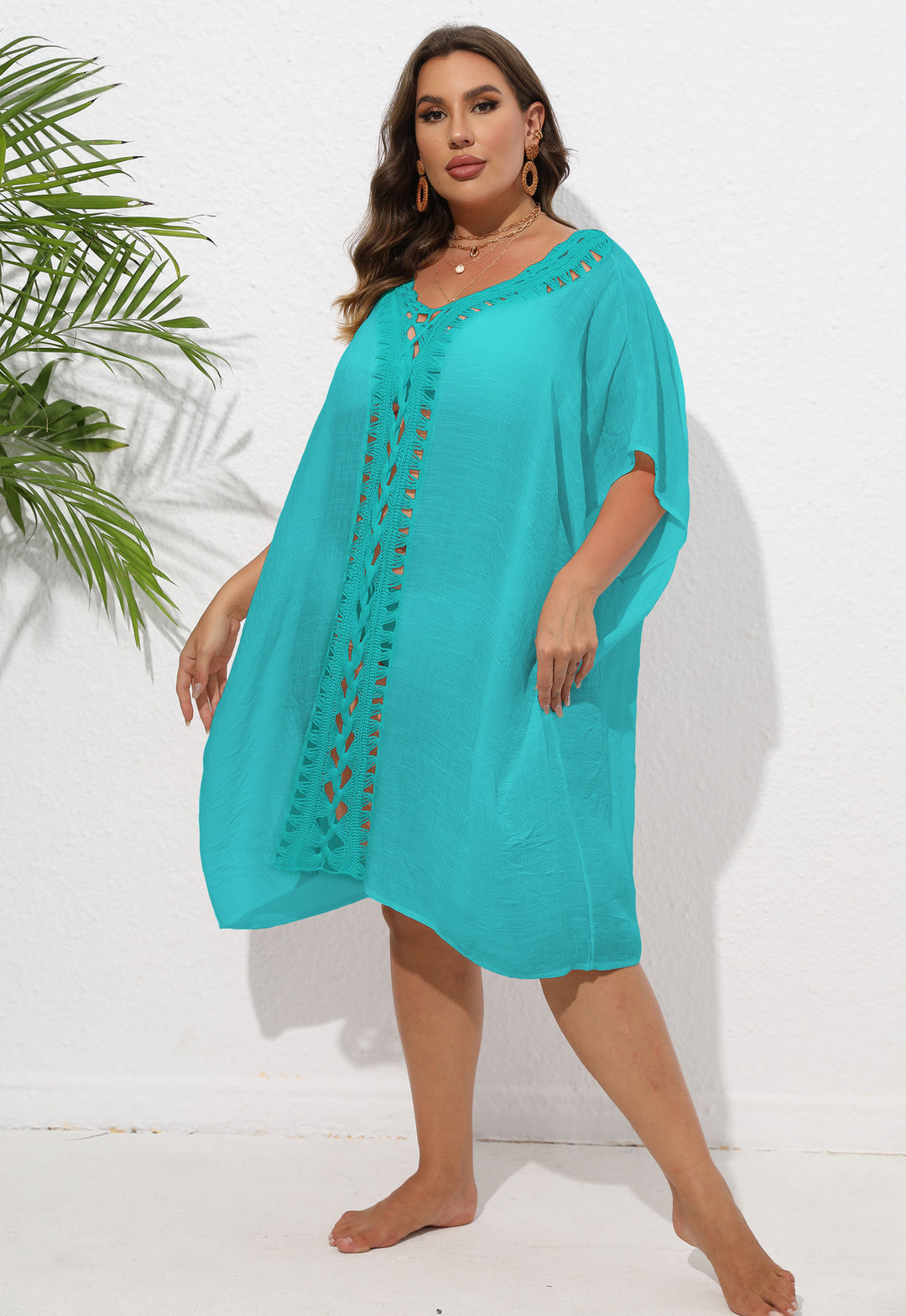 Femme Bohemian Hæklet Strand Kaftan Stilla