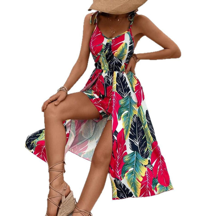 Dame Tropisk Print Maxi Cover-Up Kjole Stilla