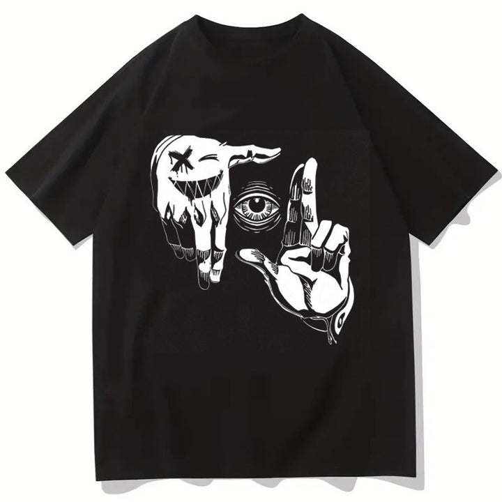 Dame T-shirt med kunstnerisk floral motiv og afslappet snit Skovae