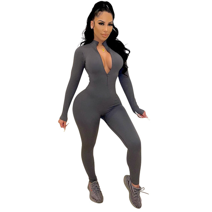Kvinder Hel-Længde Lynlås Bodysuit Stilla