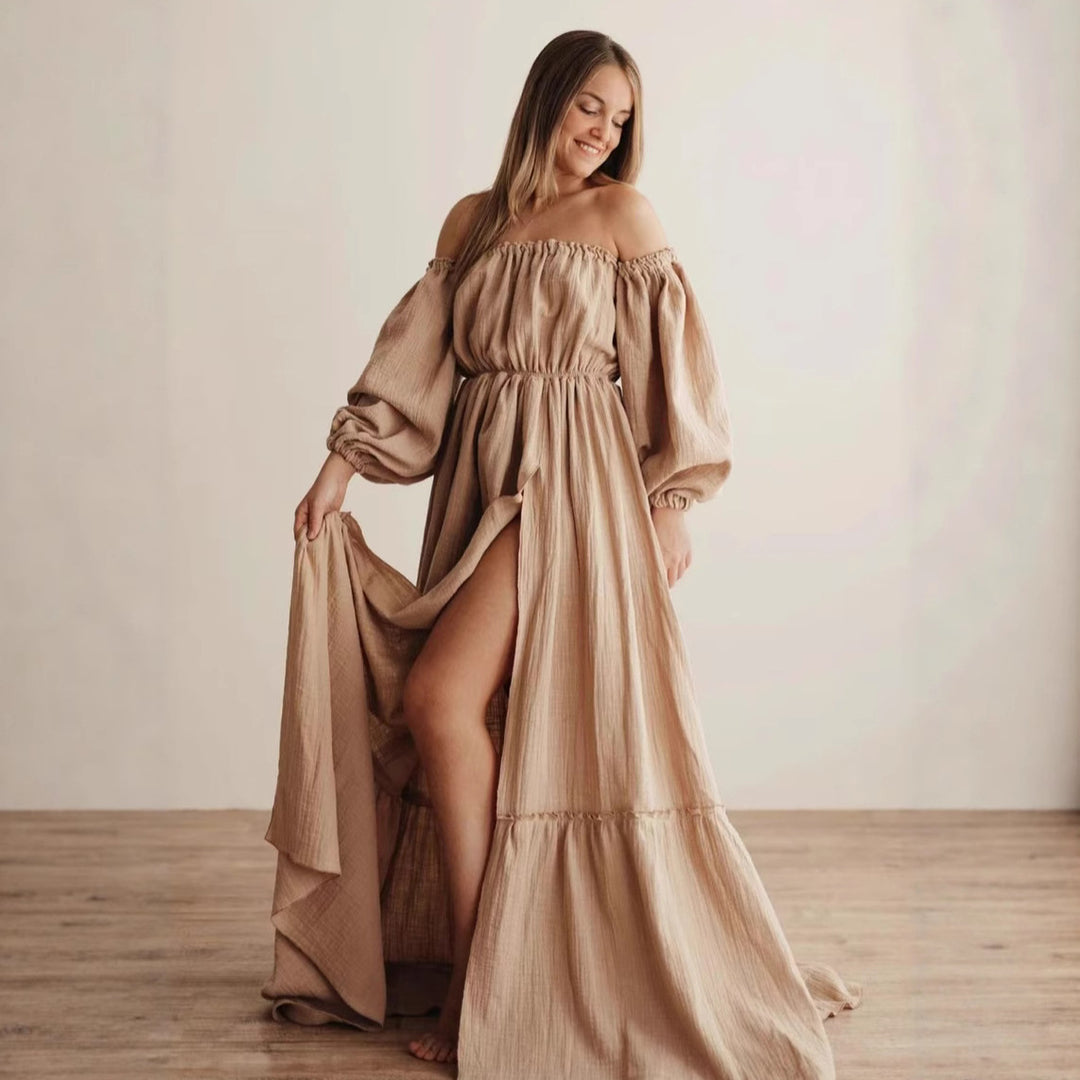 Dame Bohemian Off-Shoulder Maxi Kjole Stilla