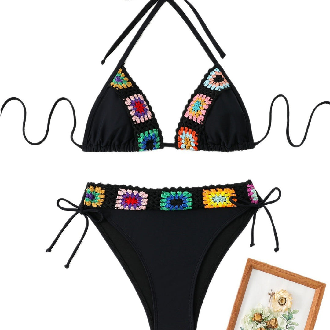 Femme Blandet Hækle Detalje Bikini Sæt Stilla